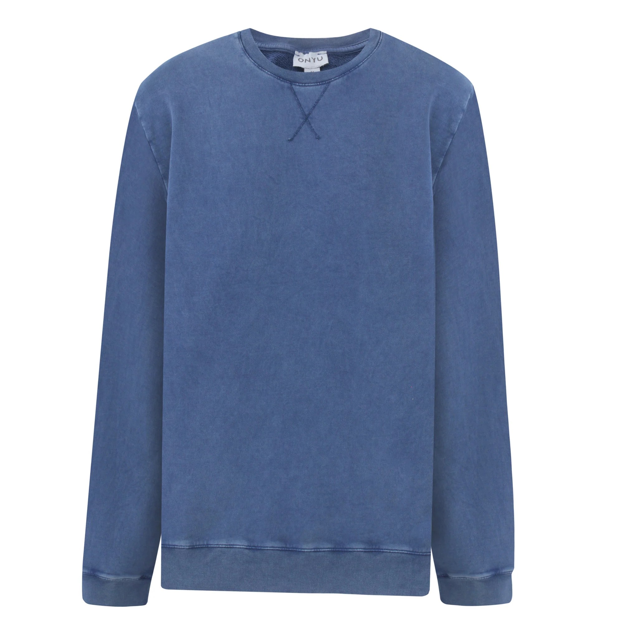 Blue Stone Wash V-Stitch Sweater