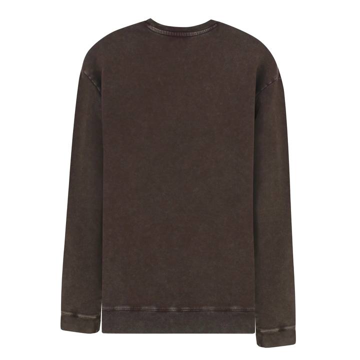 Chocolate Stone Wash V-Stitch Sweater