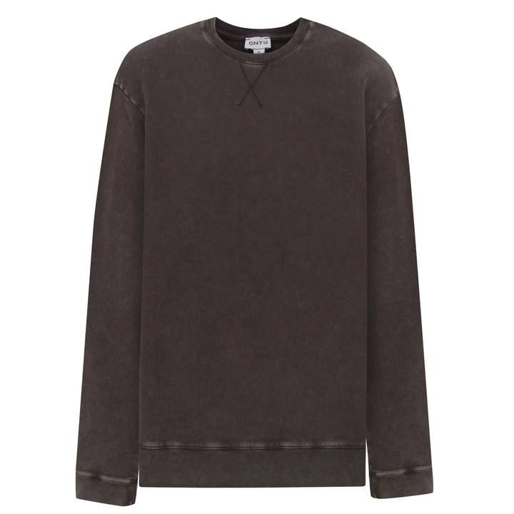 Chocolate Stone Wash V-Stitch Sweater