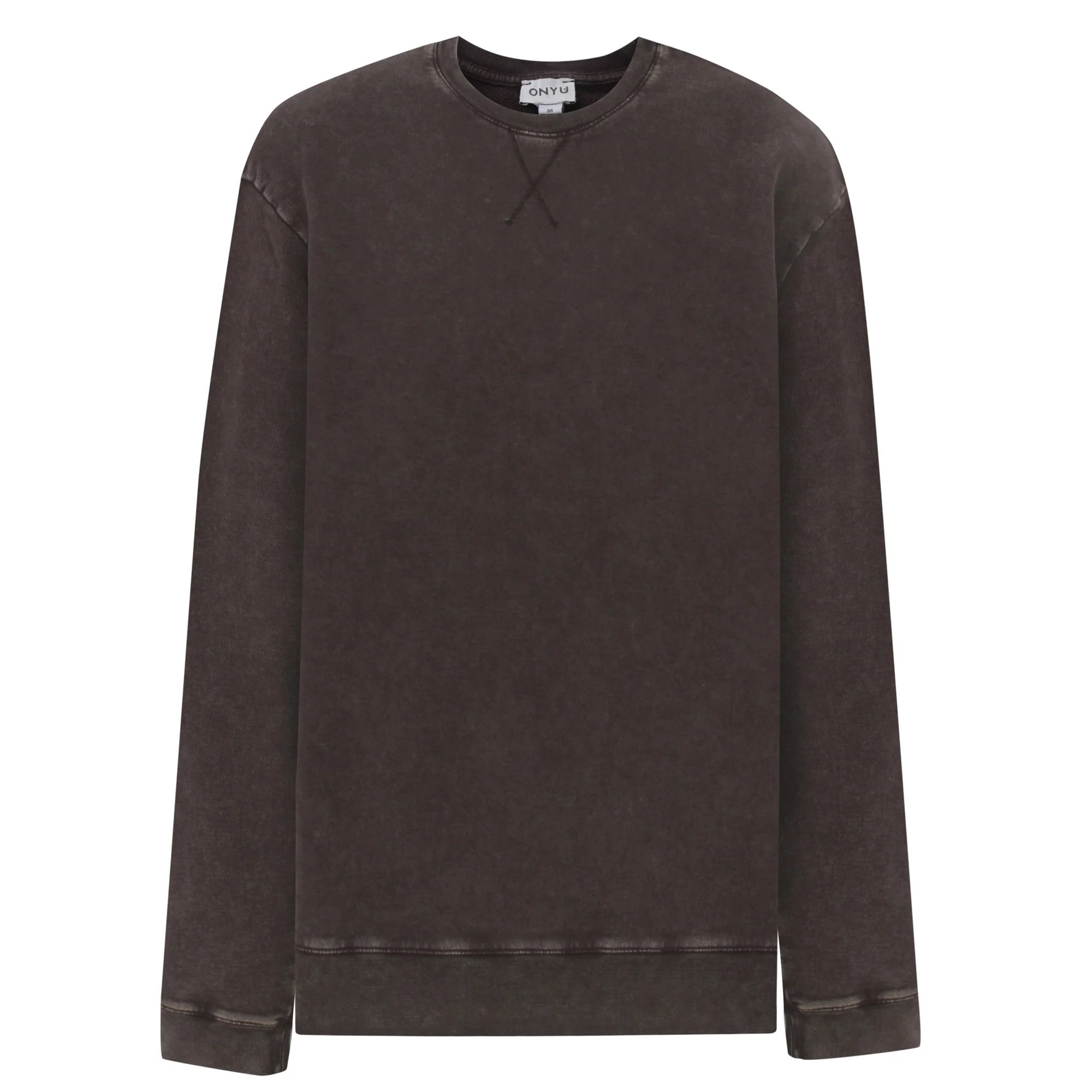 Chocolate Stone Wash V-Stitch Sweater