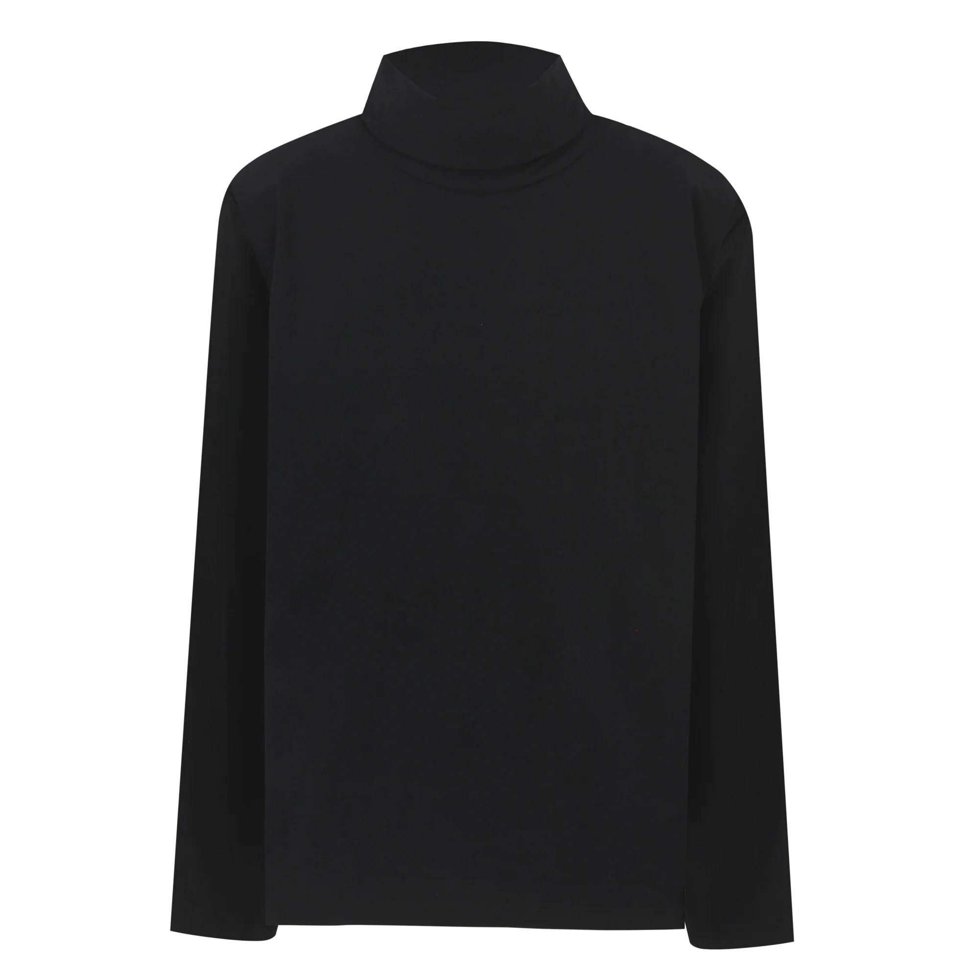 Black Roll Neck Jersey Tee