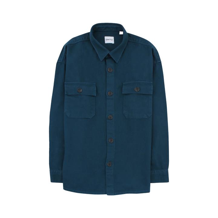 Indigo Cotton Twill Overshirt