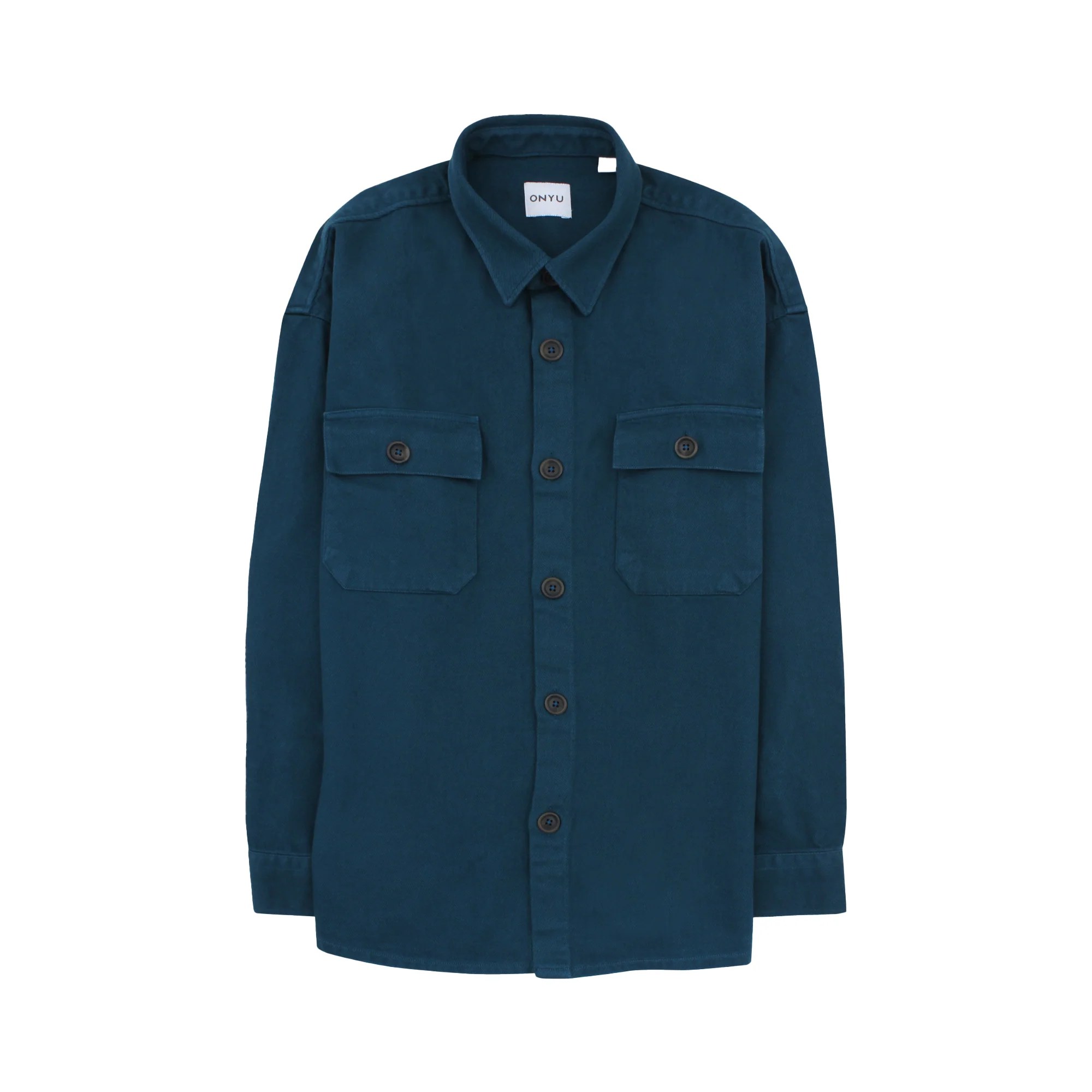 Indigo Cotton Twill Overshirt