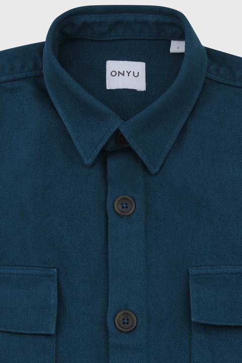 Indigo Cotton Twill Overshirt