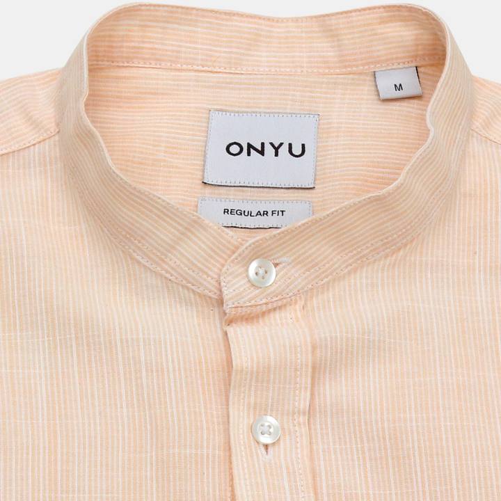 Mao Sand Pin Striped Cotton Shirt