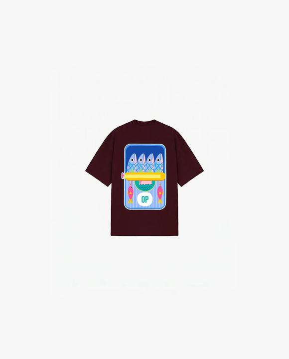 BURGUNDY KIDS T-SHIRT FISHING CLUB