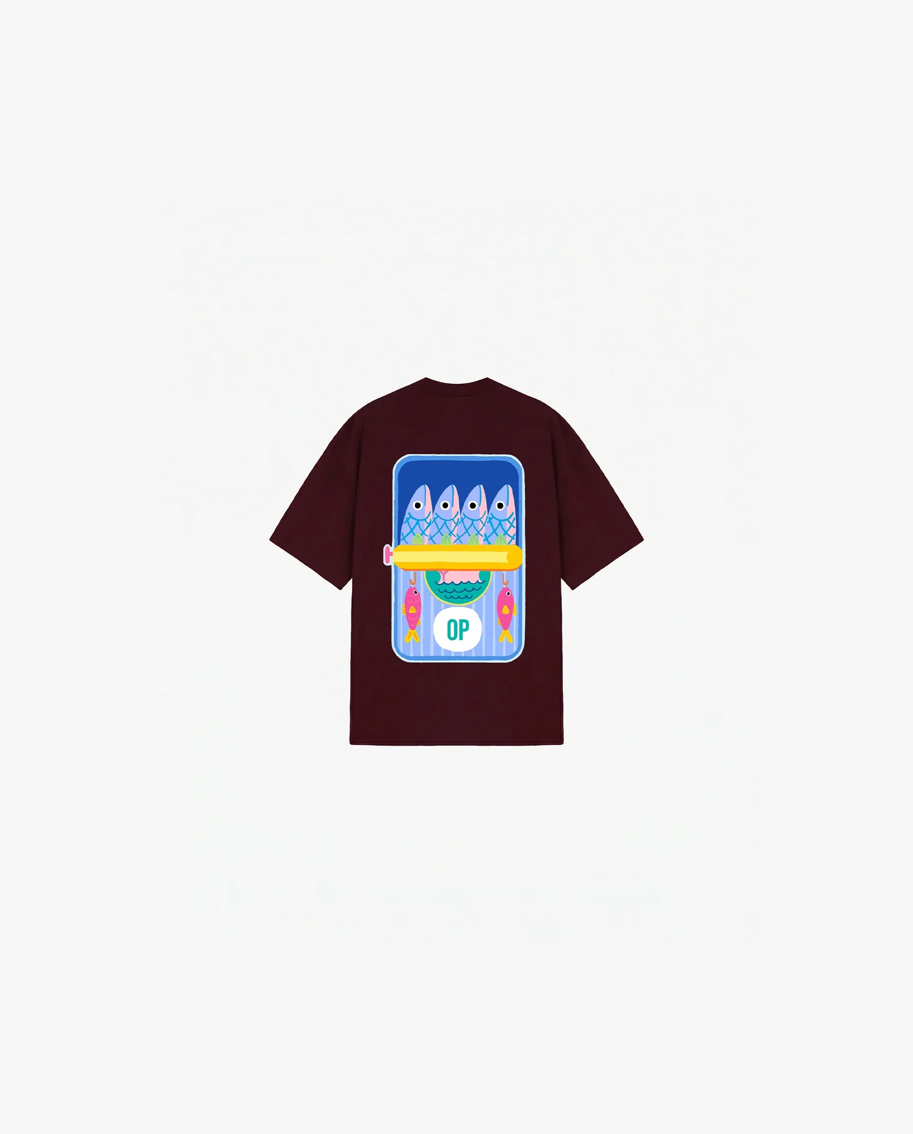 BURGUNDY KIDS T-SHIRT FISHING CLUB