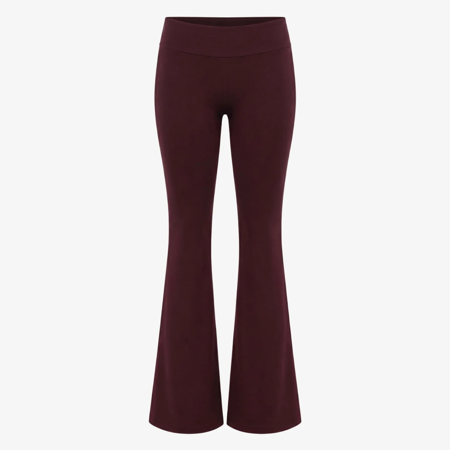 BURGUNDY FLARED YOGA PANTS