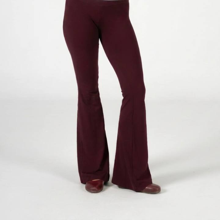BURGUNDY FLARED YOGA PANTS