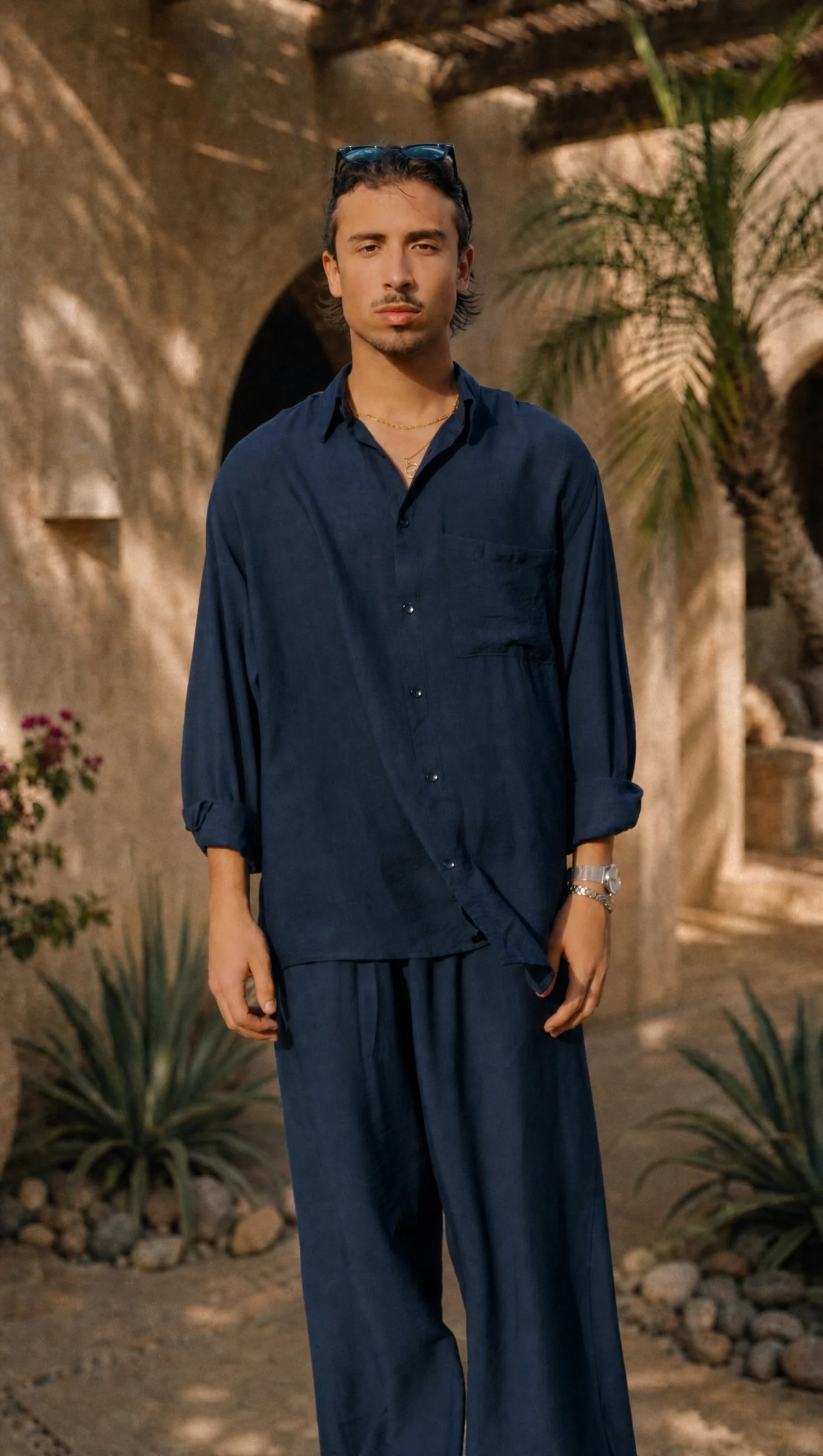 NAVY LINEN SHIRT