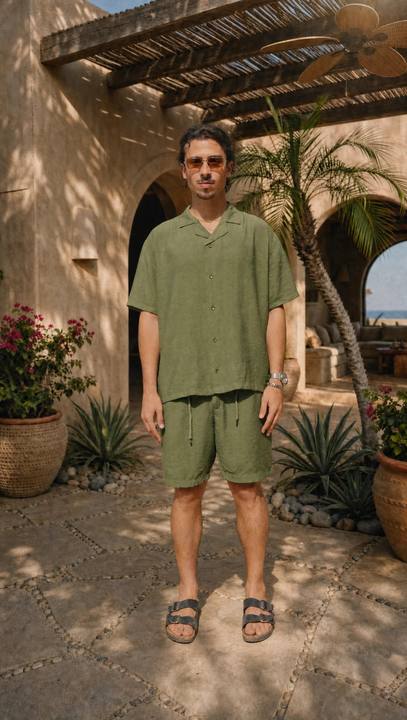 PALM LINEN SHORT SLEEVE SHIRT