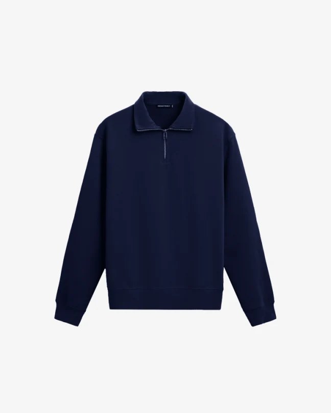 NAVY QUARTER ZIPPER