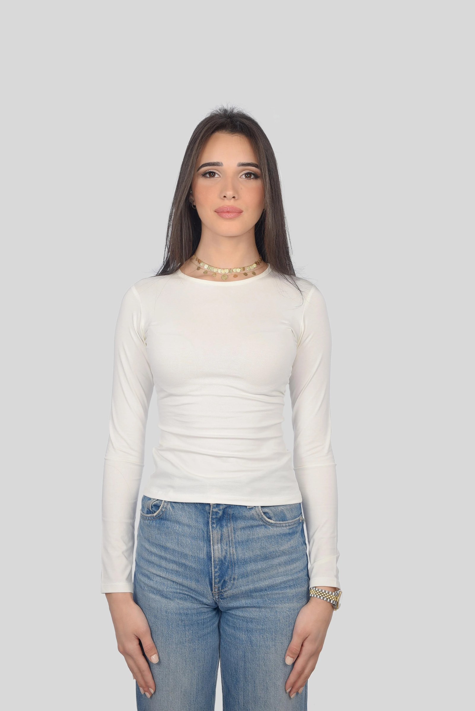 WHITE LONG SLEEVE TOP