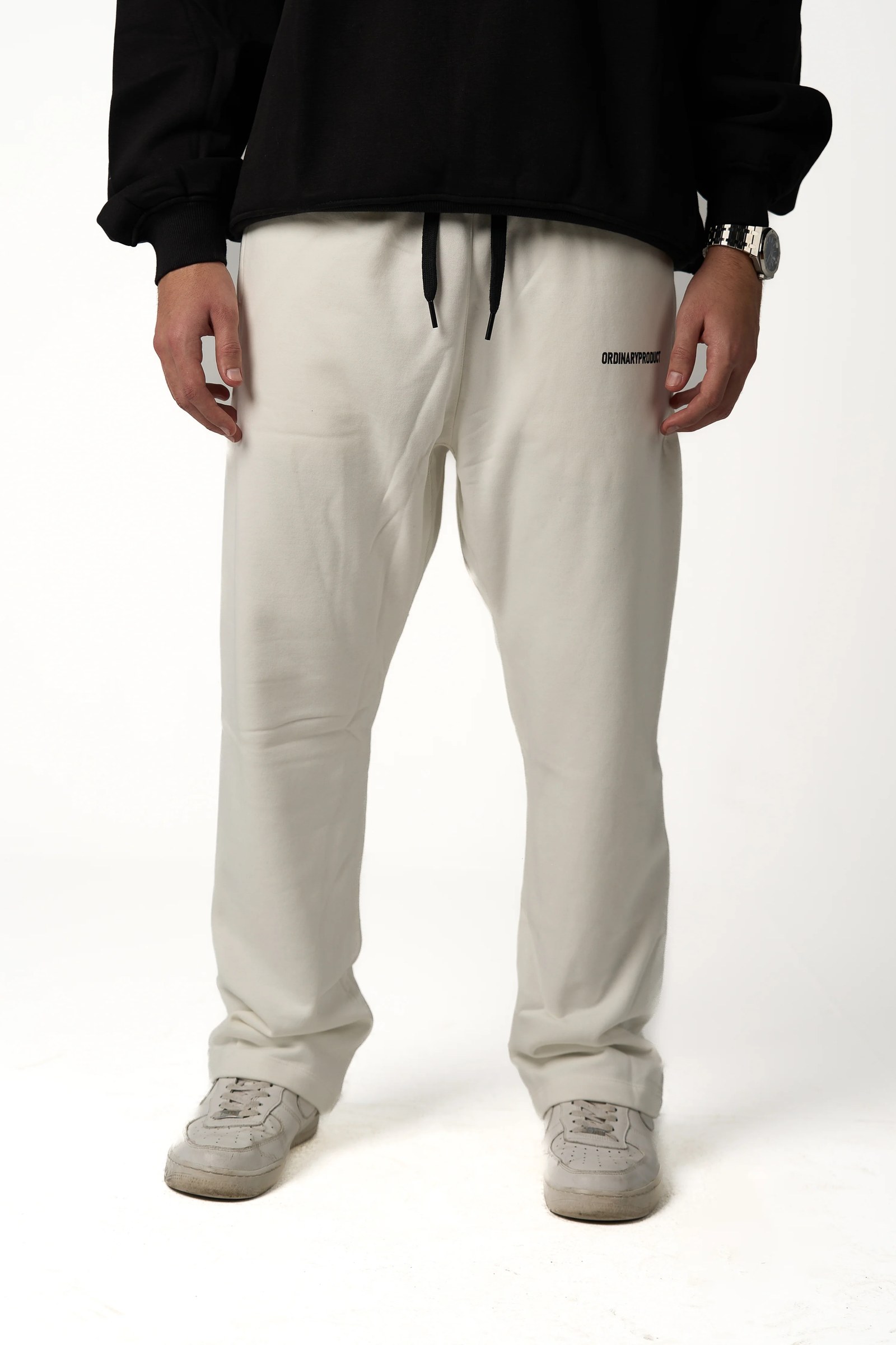 WHITE SWEATS WIDE LEG