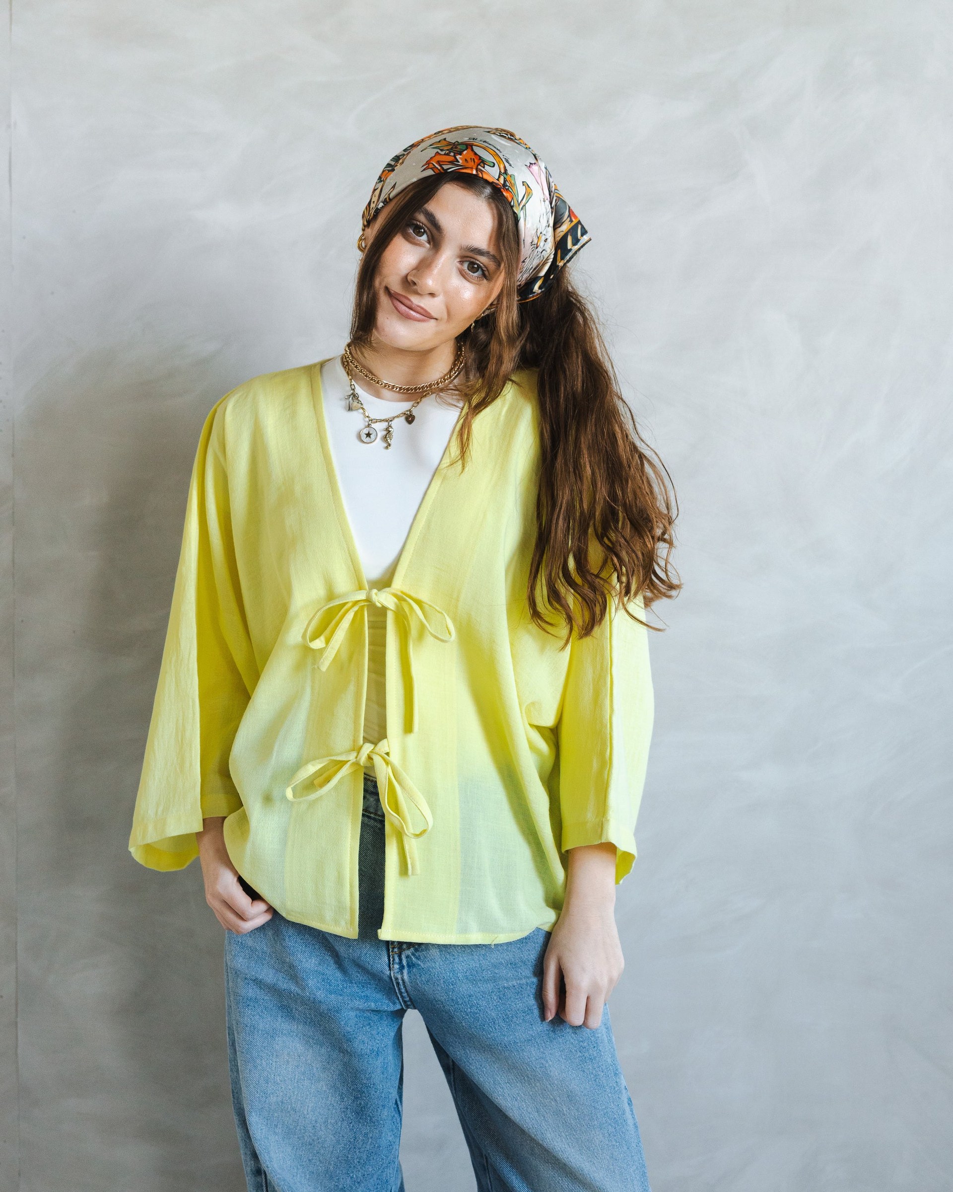 Tied-Up Linen Shirt - Powder Yellow