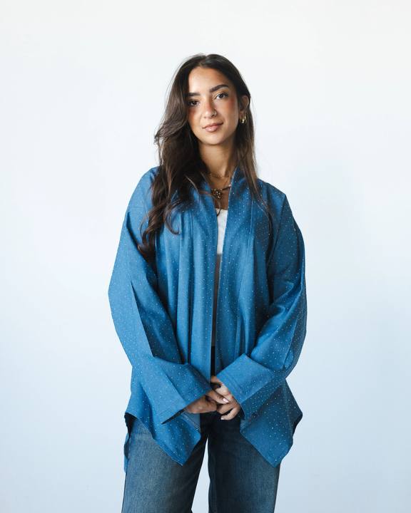 Denim Aura Cardigan - Light Blue
