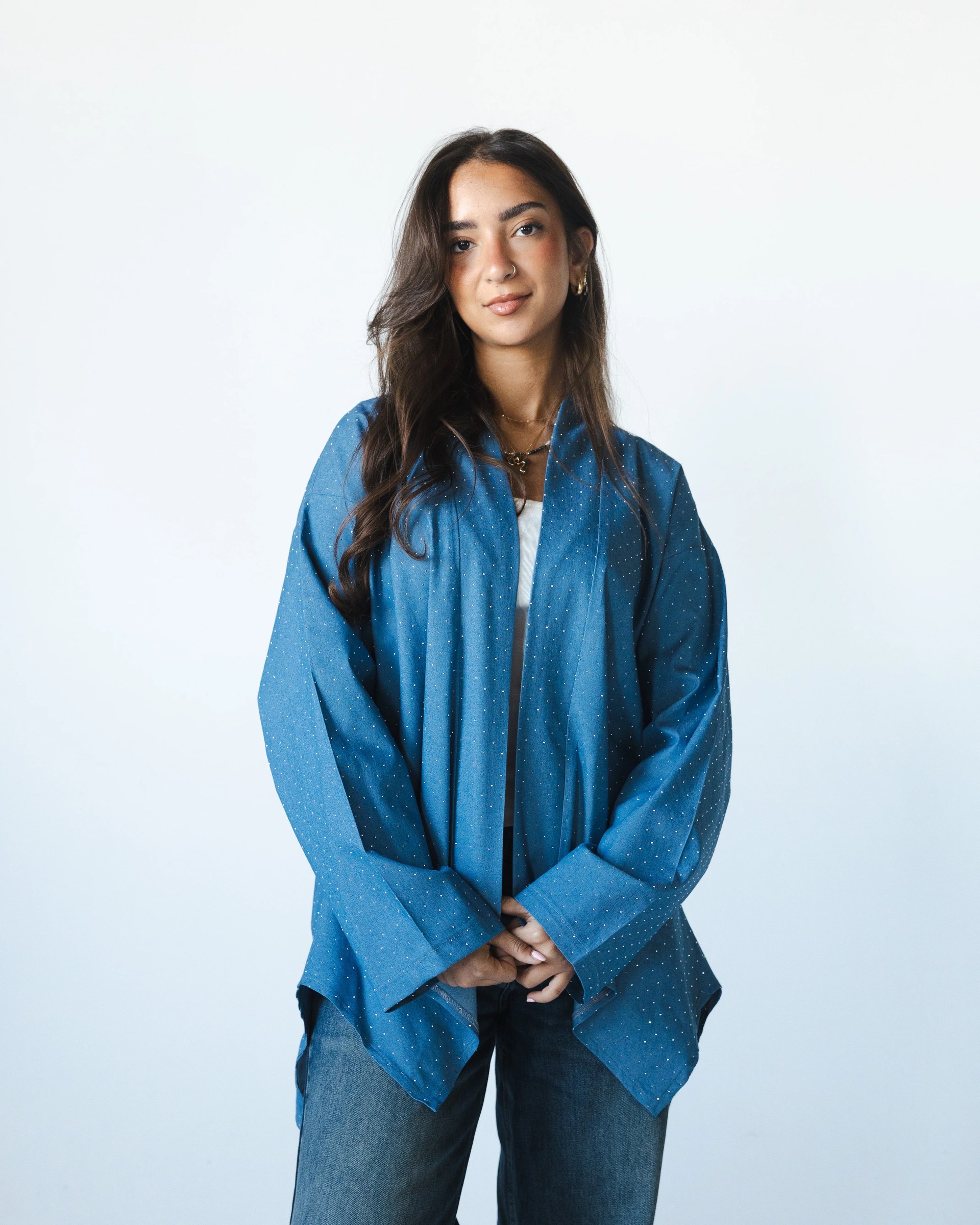 Denim Aura Cardigan - Light Blue