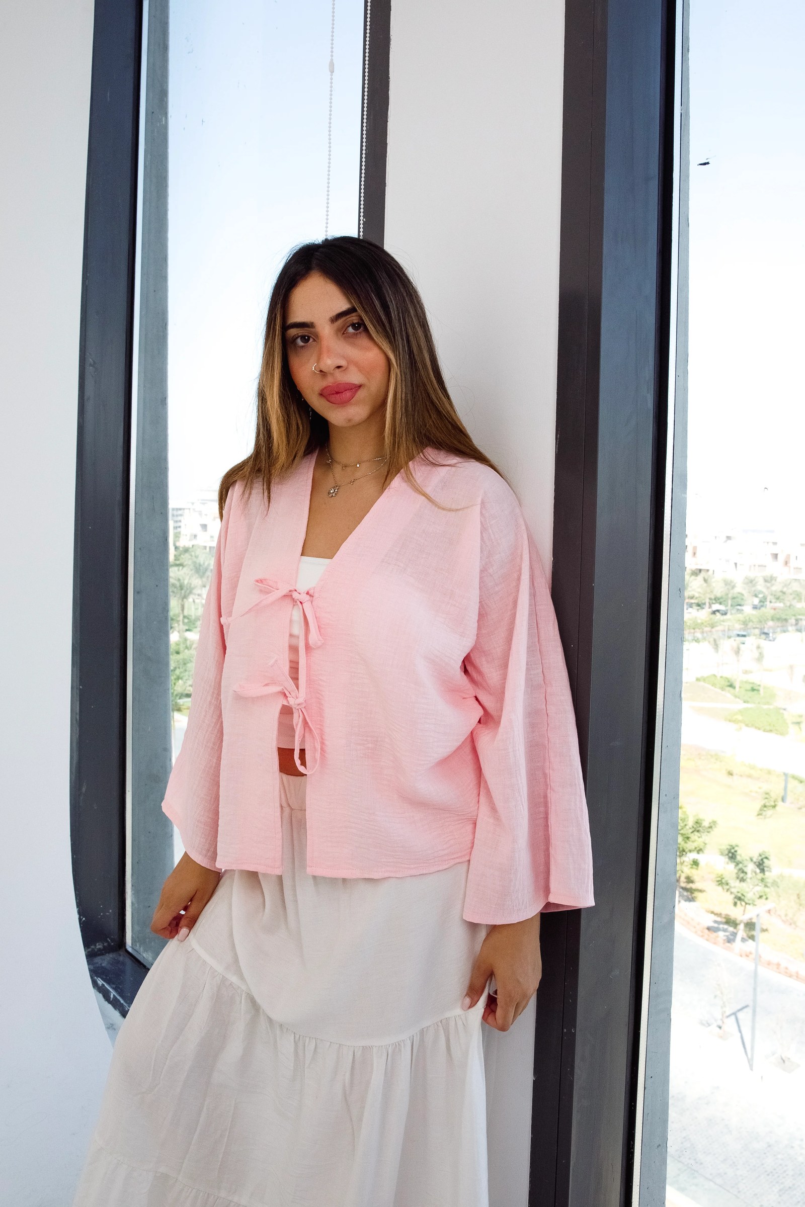 Tied-up shirt - Rose pink