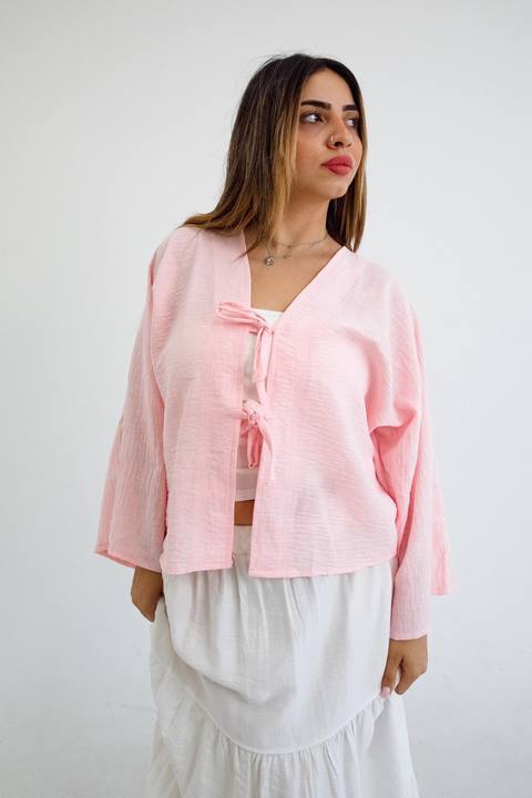 Tied-up shirt - Rose pink