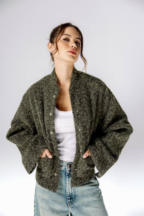 Everyday Fuzzy Jacket - charcoal Olive