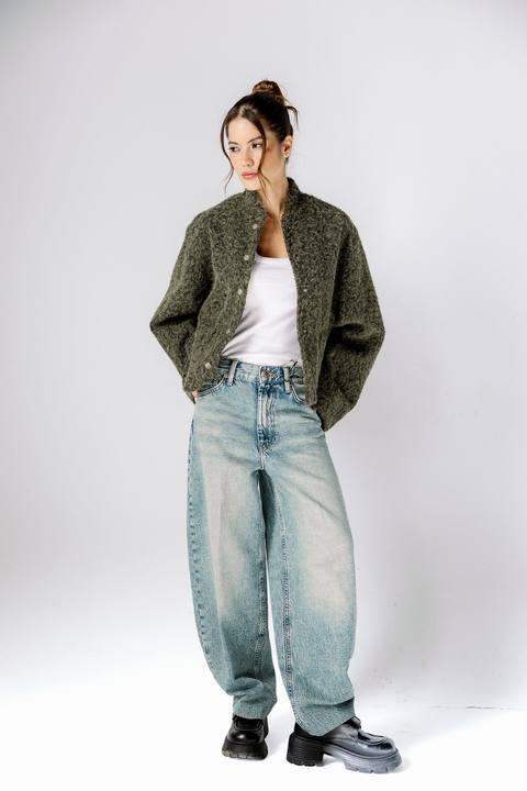 Everyday Fuzzy Jacket - charcoal Olive