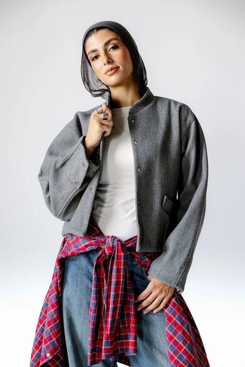 Layali Wool Jacket - Dark Grey