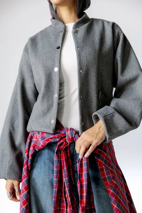 Layali Wool Jacket - Dark Grey