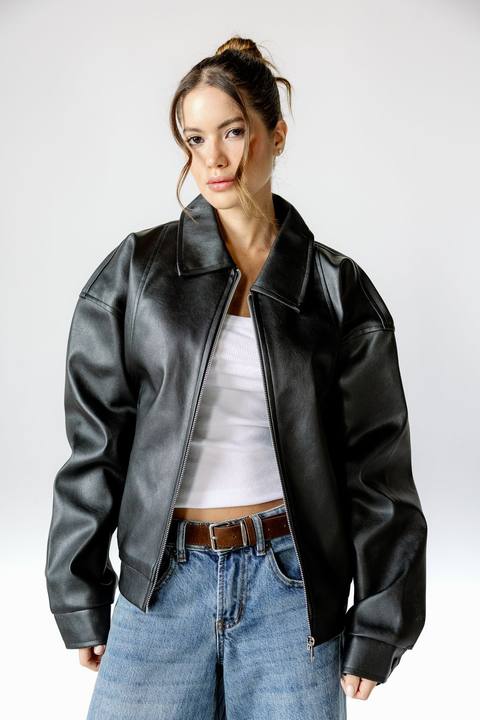 Vintage leather jacket - Black