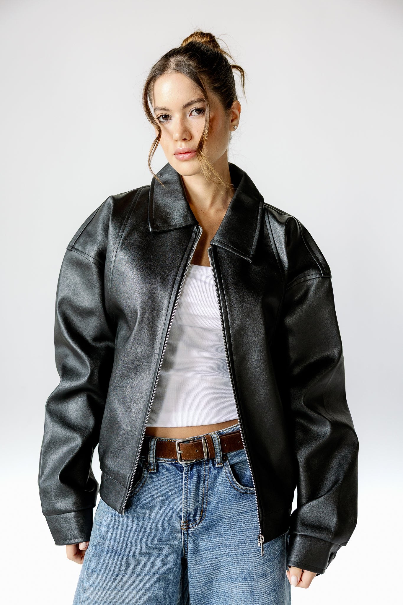 Vintage leather jacket - Black