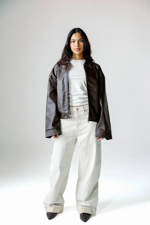 Vintage leather jacket - Brown