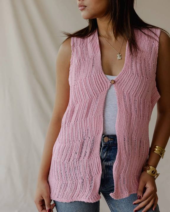 Waveline Vest Pink