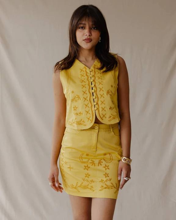 Village Vibes Skirt Mustard