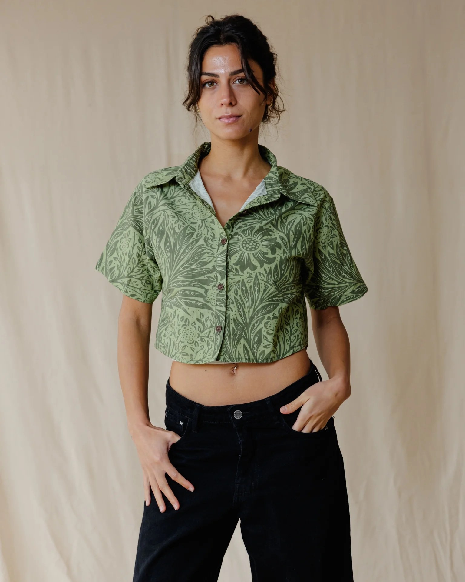 Antique Bloom Shirt In Olive
