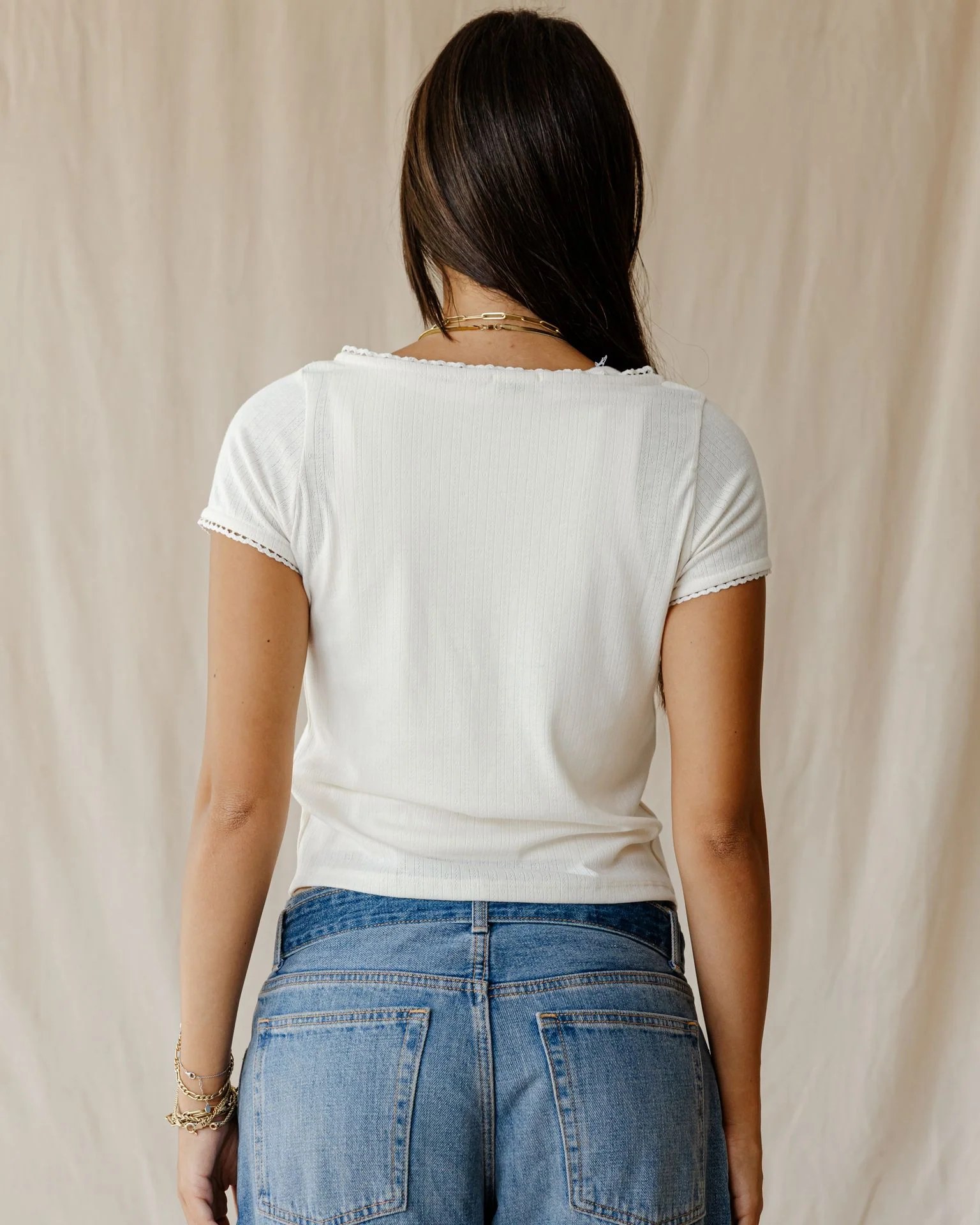 Belle Bow Off-White Top