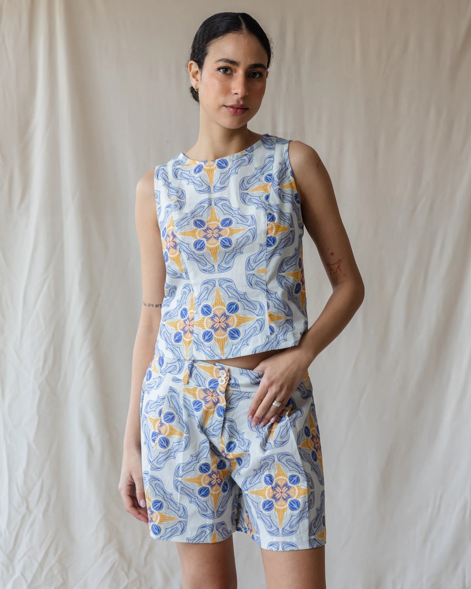 Mediterranean Star Linen Short