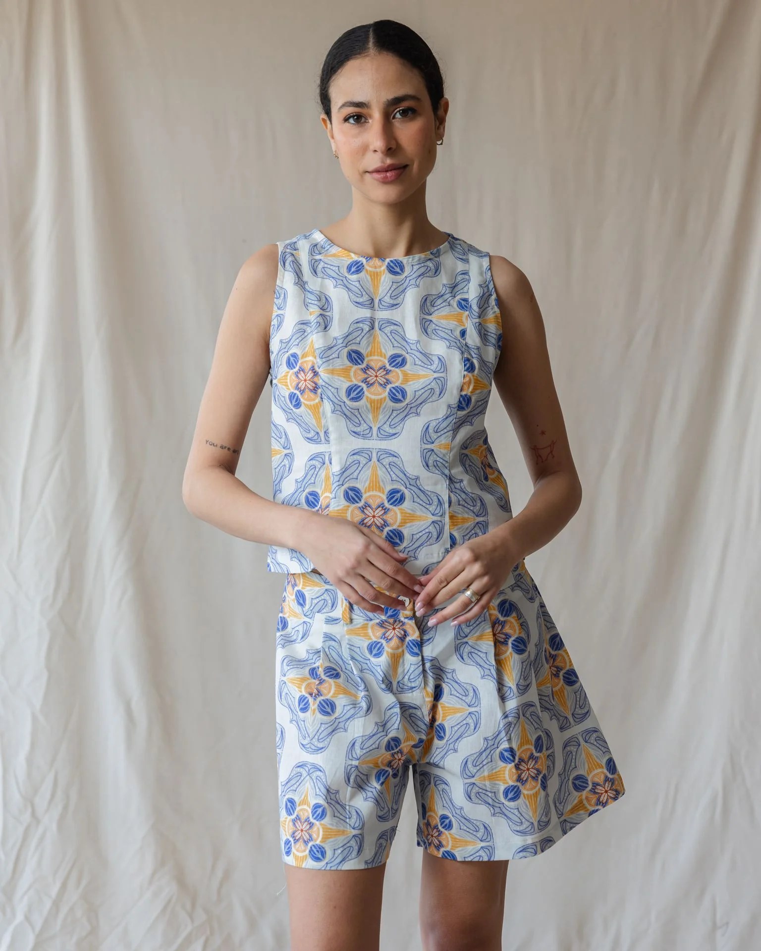 Mediterranean Star Linen Short