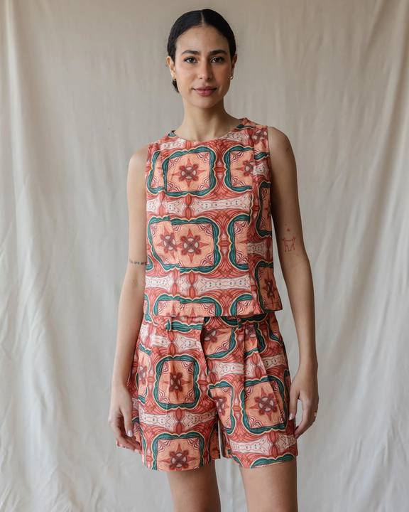 Terracotta Tiles Linen Top