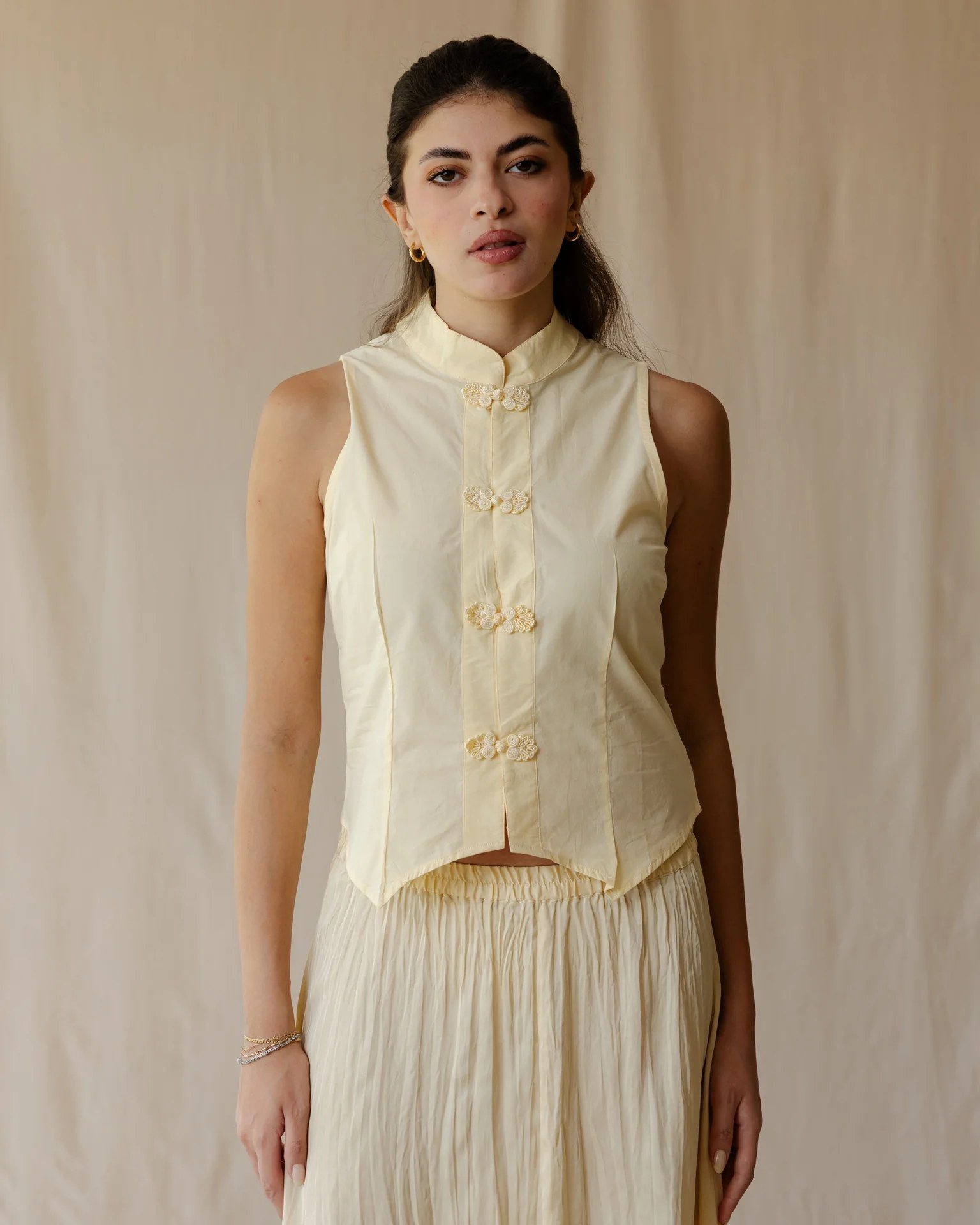 Empress Knot Butter Yellow Vest
