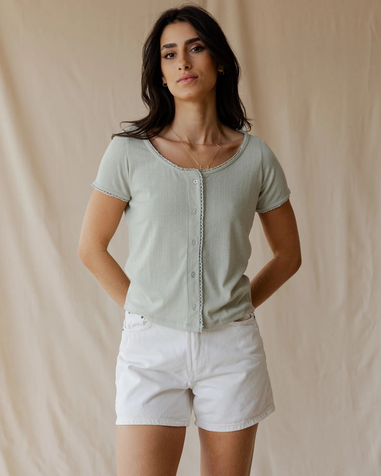 Belle Bow Olive Top