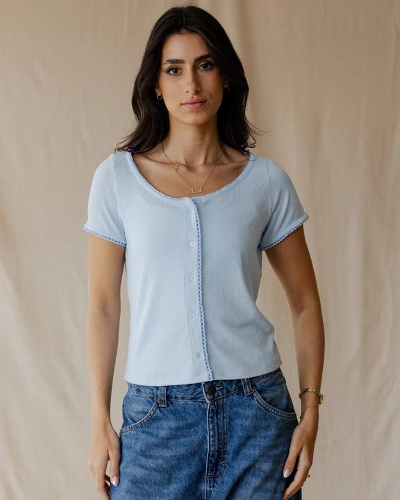Belle Bow Blue Top