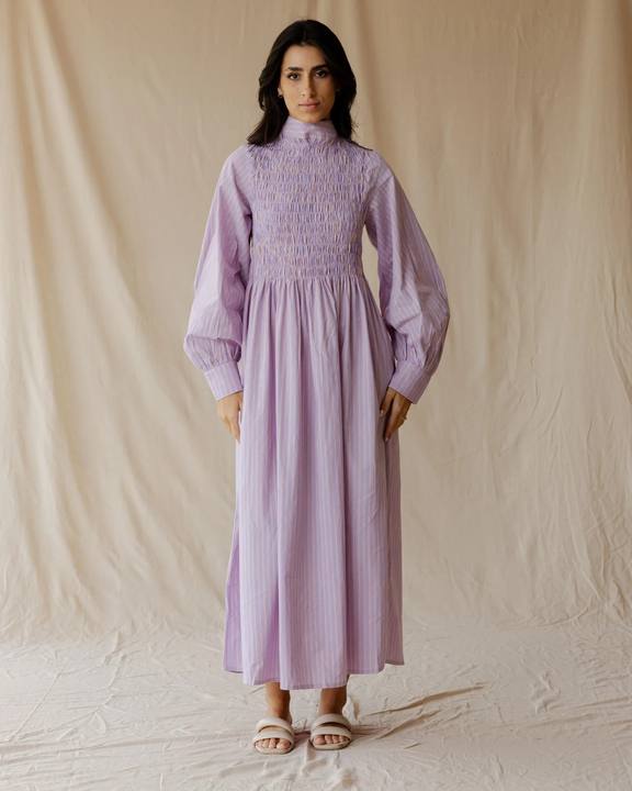 Ganni Purple Stripe Dress