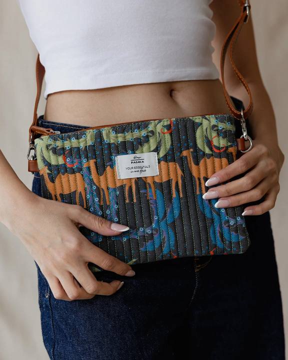 Camel Maze Quilted Pouch