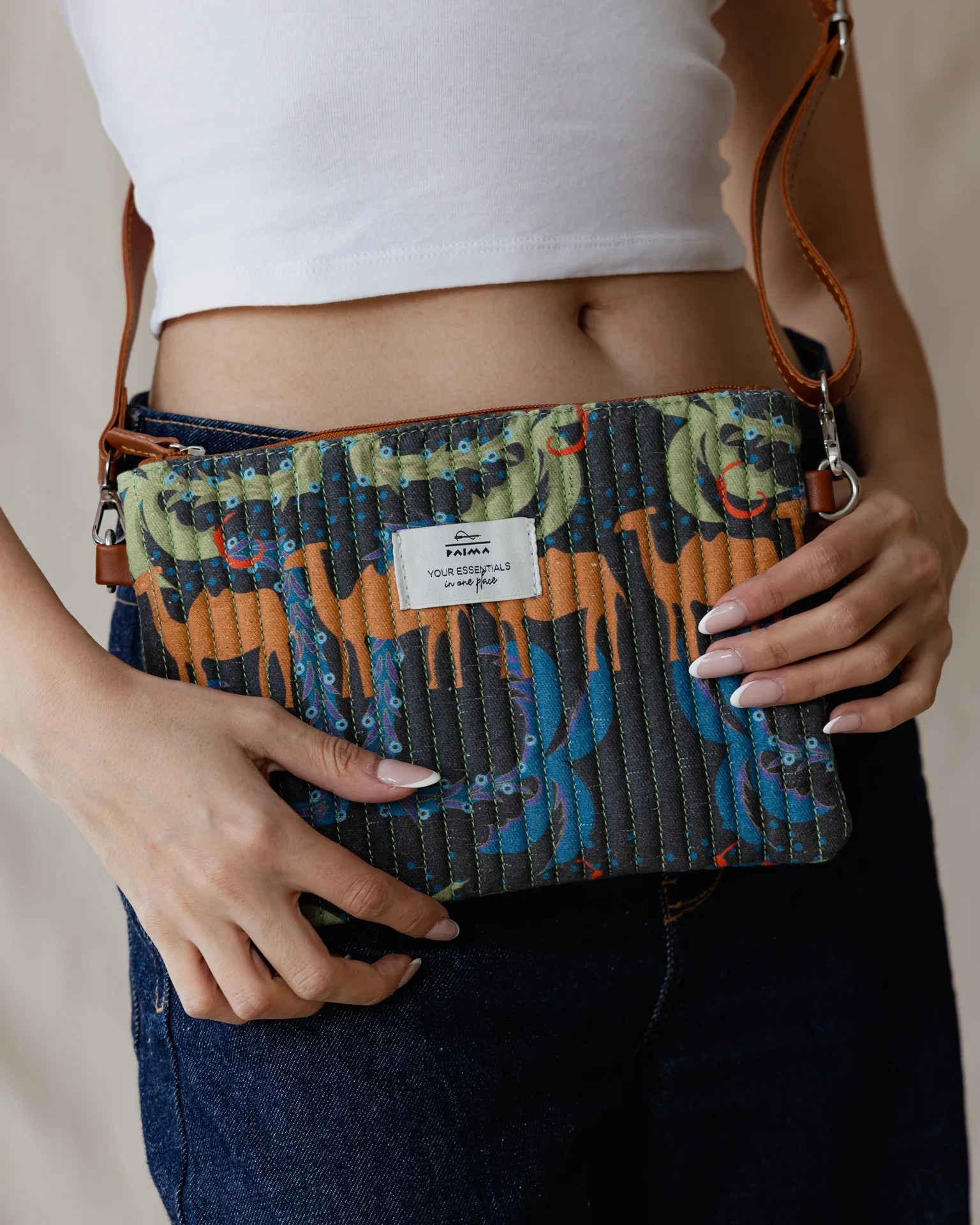 Camel Maze Quilted Pouch