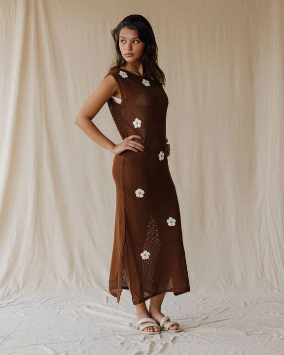 Brown Daisy Drift Dress