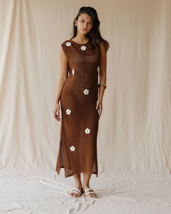 Brown Daisy Drift Dress