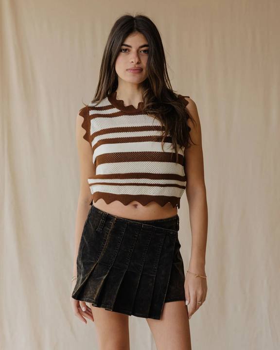 Mocha Swirl Knit Top