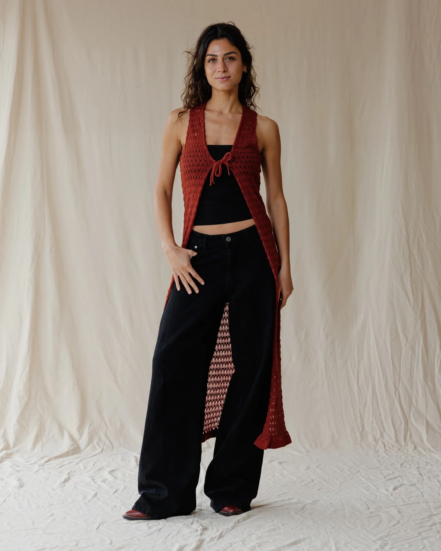 Sunset Trico Brick Cardigan