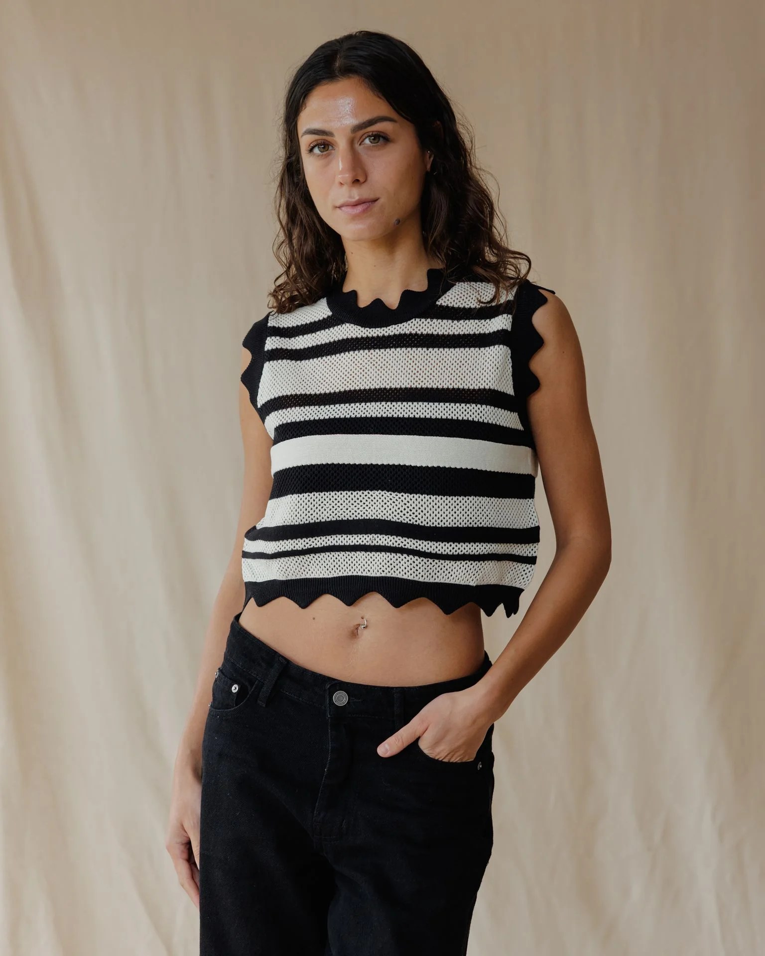 Onyx Swirl Knit Top
