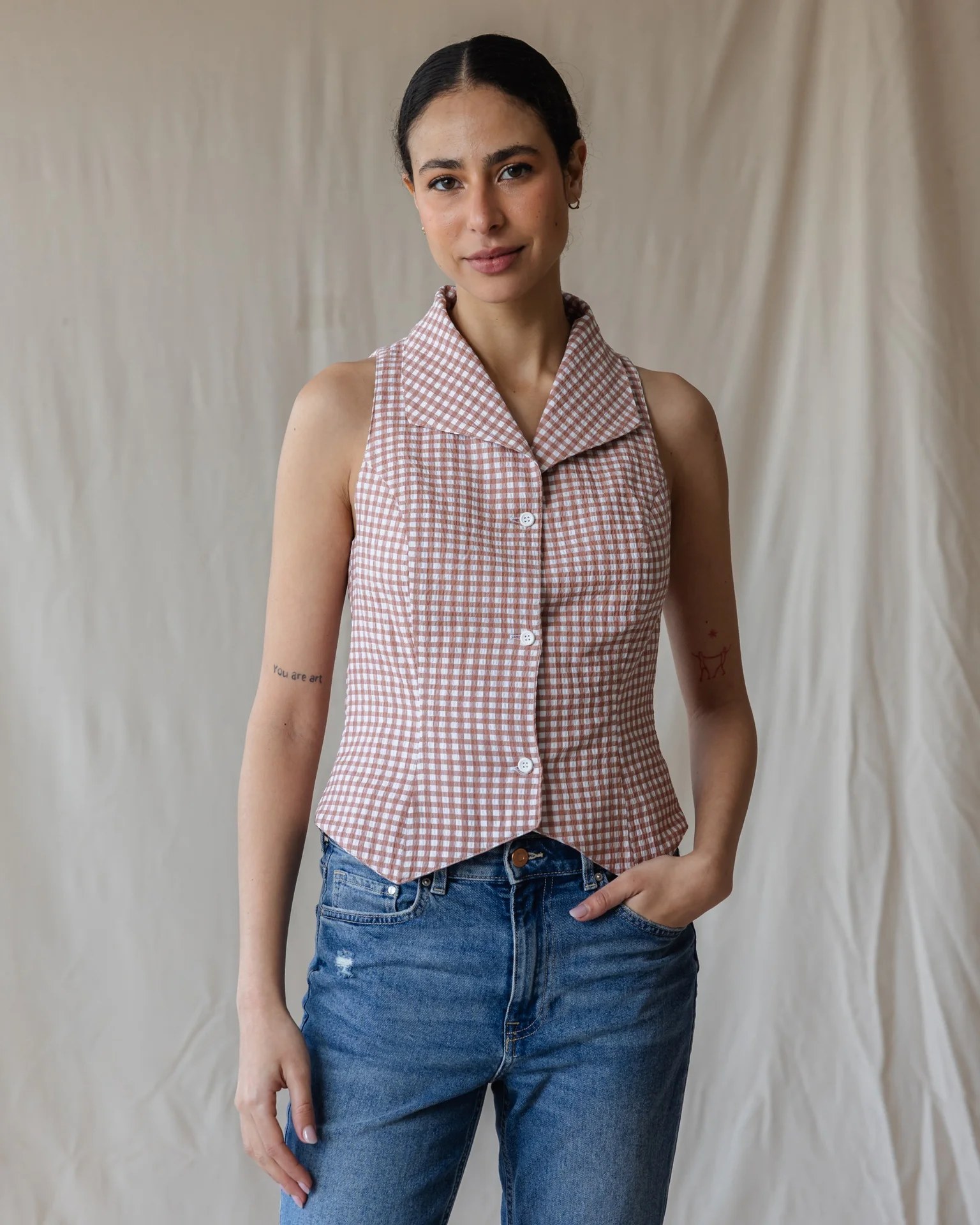 Kyoto Dusty Pink Gingham Shirt