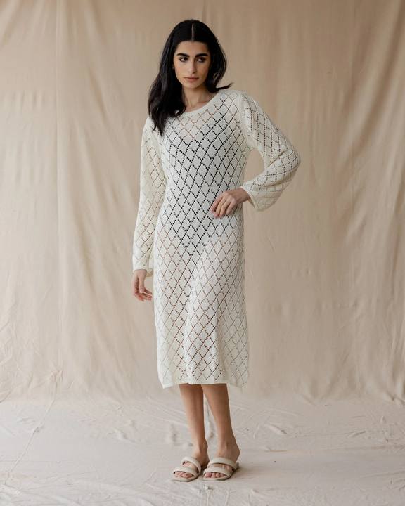 Dusk Off-White Knit Dress